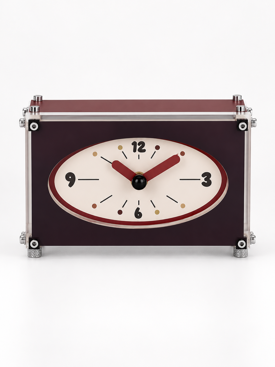 Eclectic Industrial Acrylic Desk Clock — Vibrant Color Series