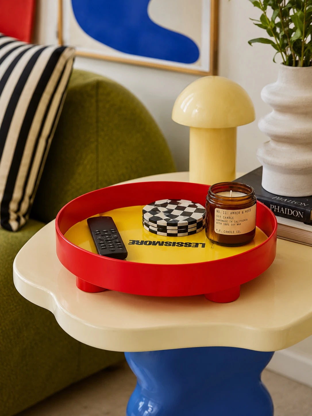 Memphis Color-Contrasting Circular Tray: The Dopamine Decor Catchall