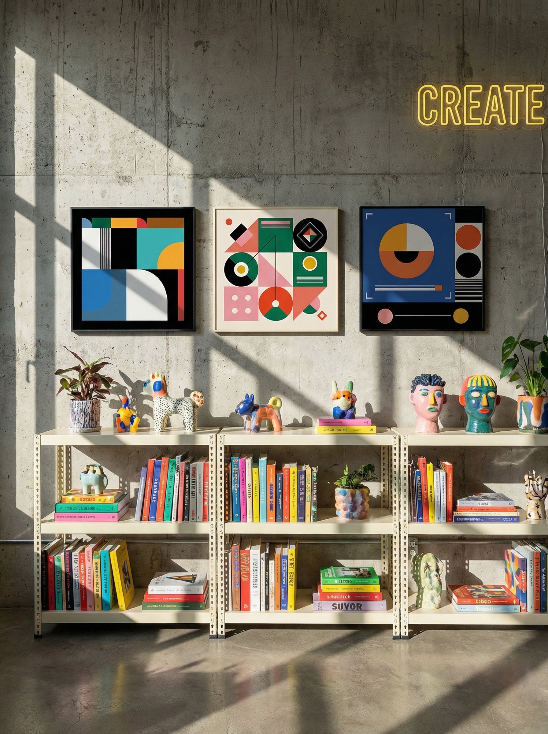 Geometric Abstract Canvas Mural – Unframed Modern Wall Art