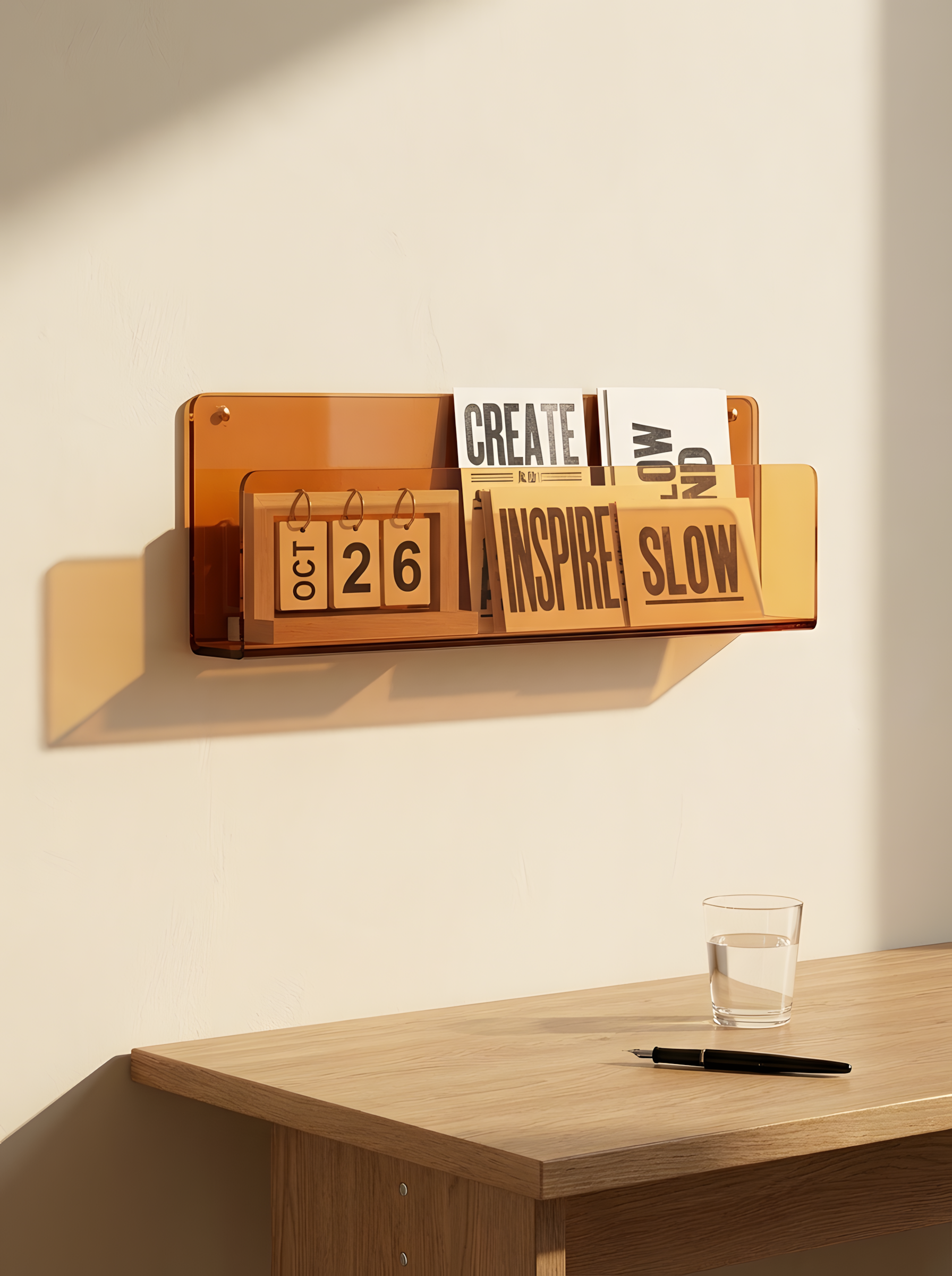 Acrylic Floating Wall Shelf – Translucent Tinted Display Rack