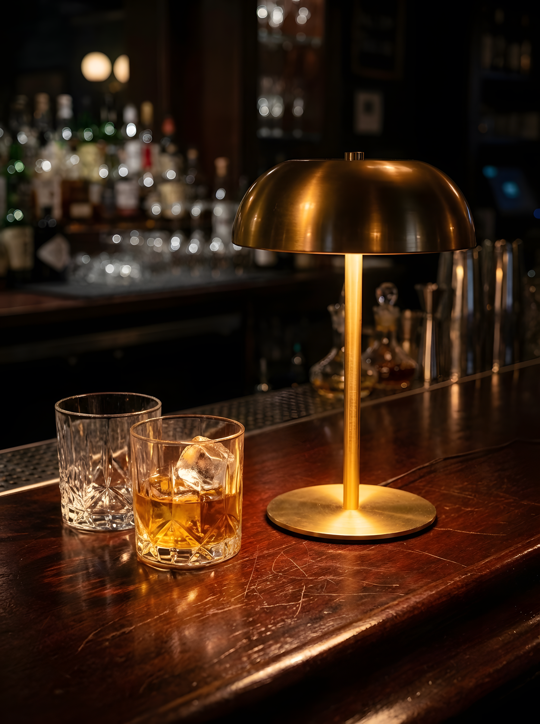 Cordless Mushroom Table Lamp – Dimmable Metal Ambient Light
