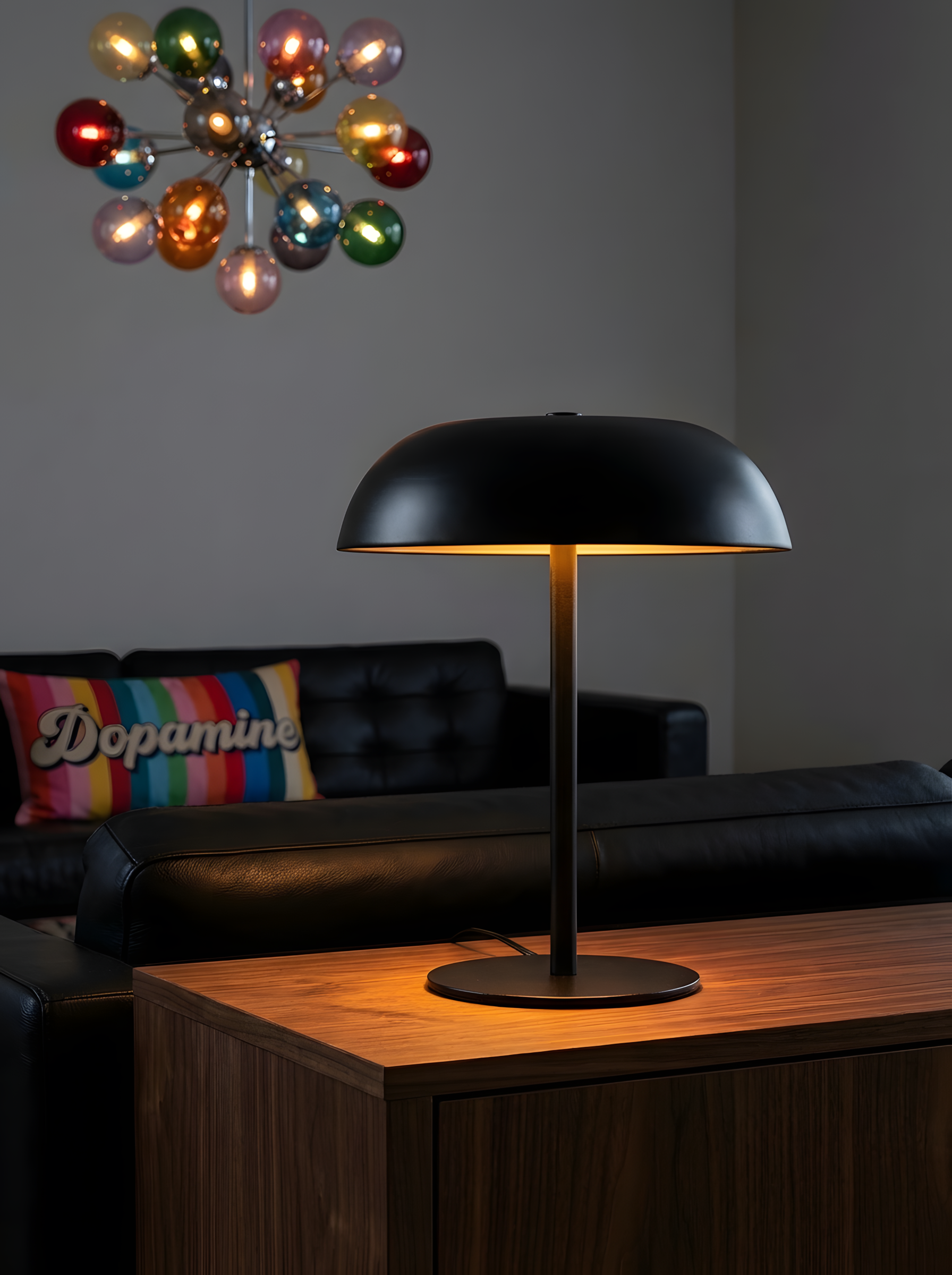 Cordless Mushroom Table Lamp – Dimmable Metal Ambient Light
