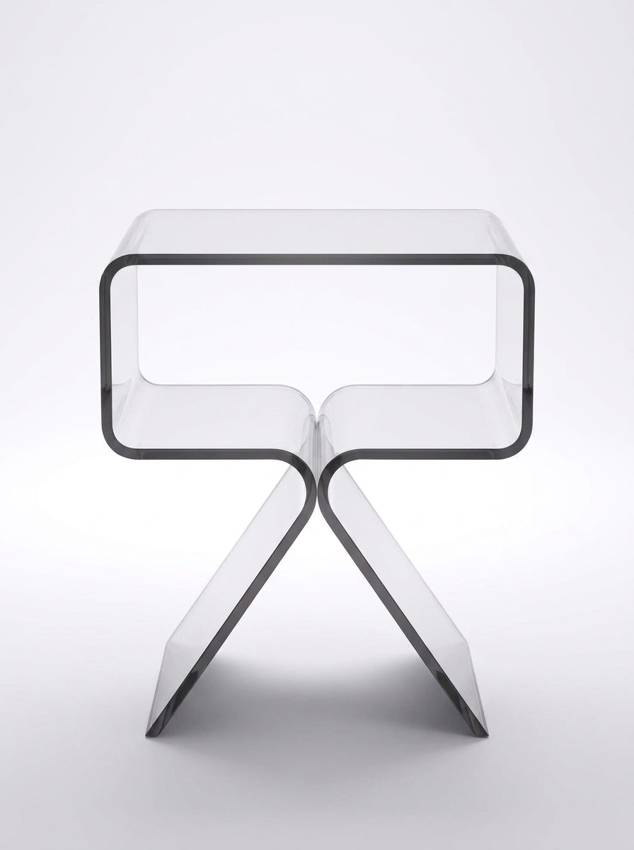 Acrylic Bedside Table – Seamless Translucent Storage Cubby