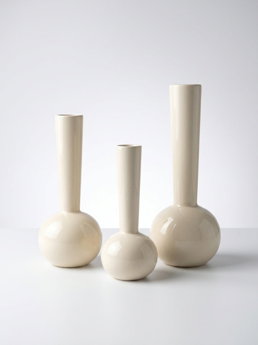 Sculptural Glass Hydroponic Vase – Modern Tall Centerpiece