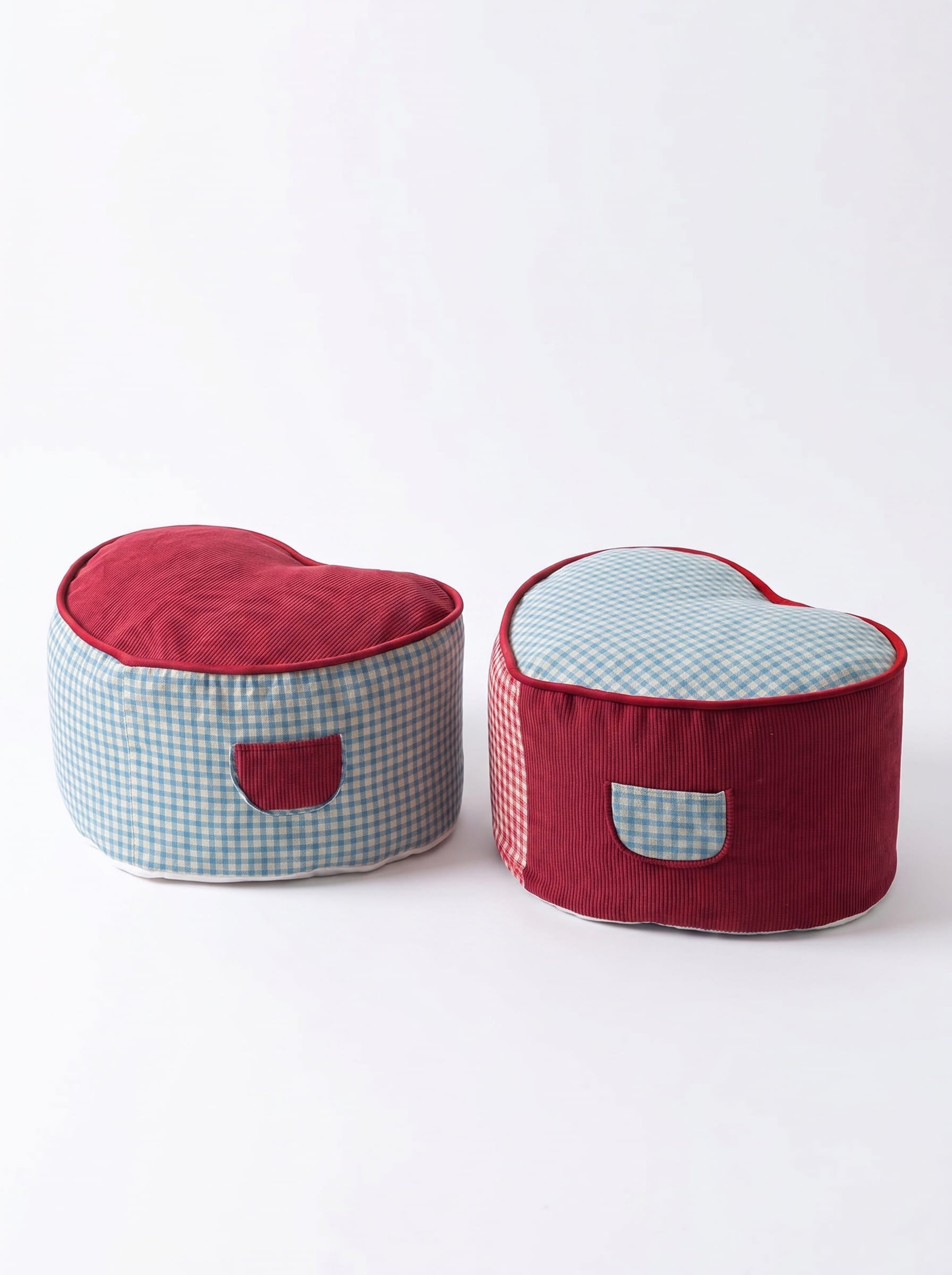 Heart-Shaped Fabric Footstool – Playful Accent Seating