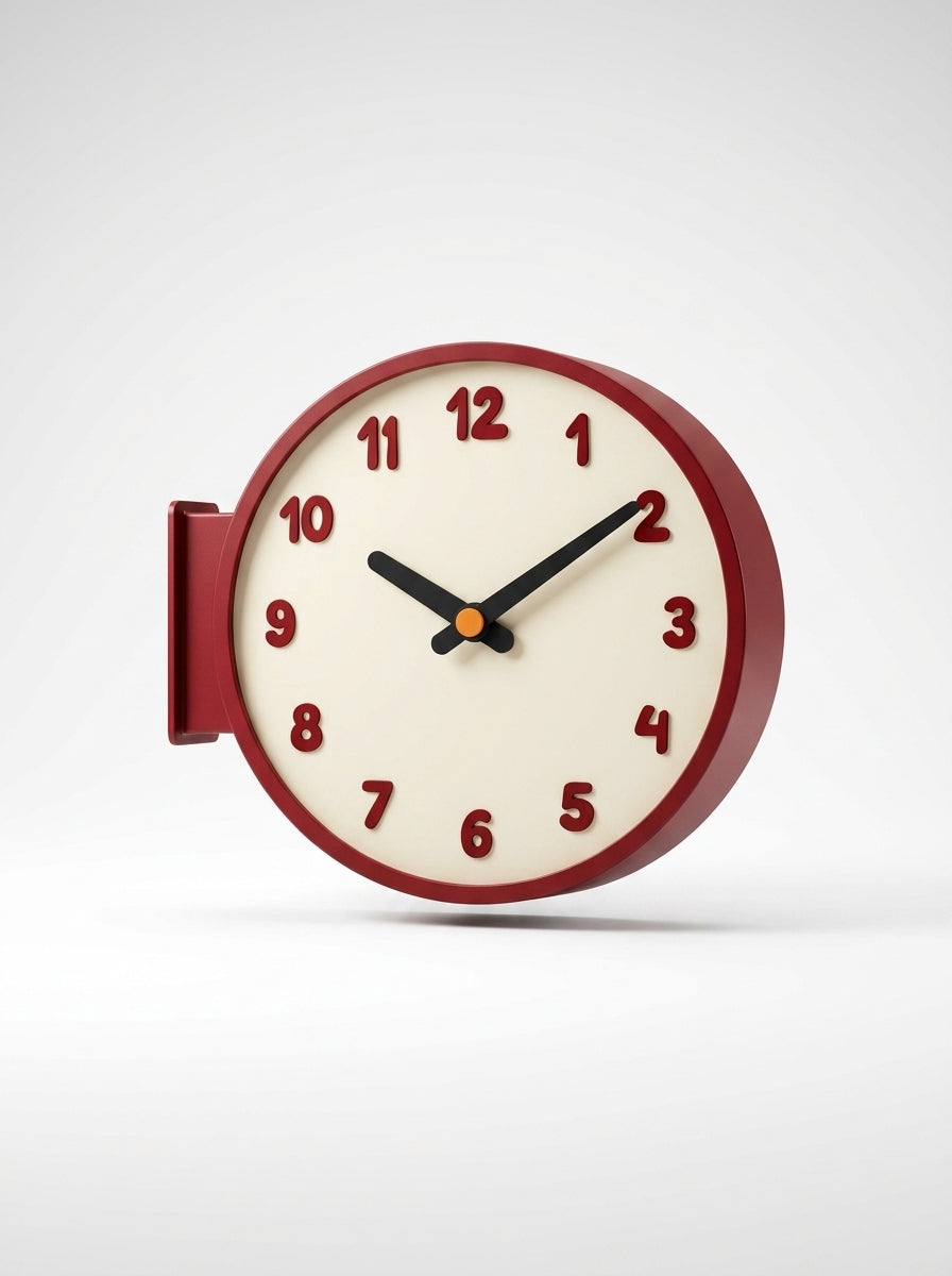Creative Double-Sided Wall Clock – Corner-Mounted Acrylic Timepiece