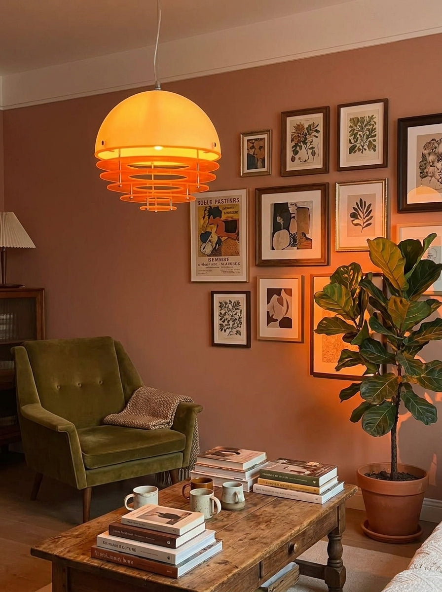 Bauhaus Layered Pendant Lamp – Retro Geometric Ceiling Light