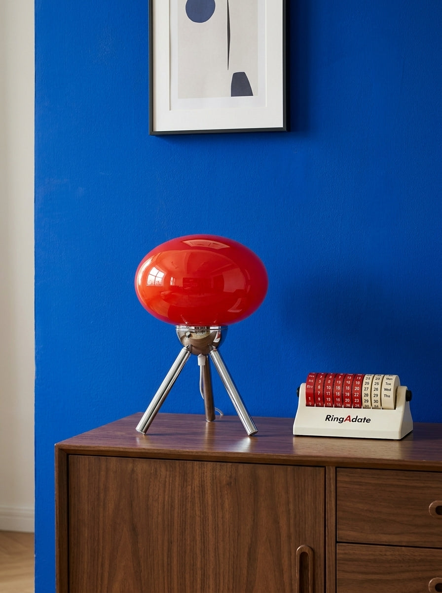 Mushroom Table Lamp, Mid-Century Modern Space Age Tripod