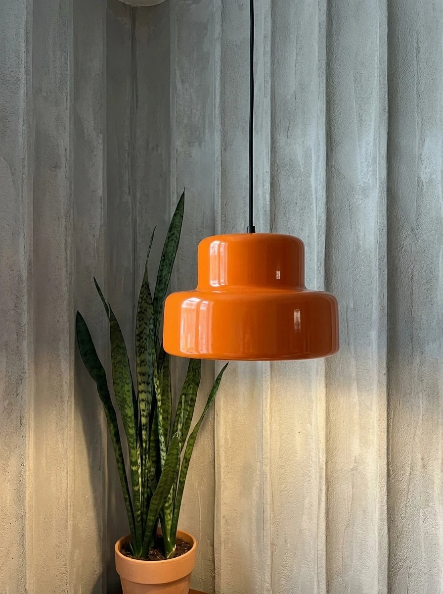 Concentric Orbit Wrought Iron Pendant Lamp | Orange Dopamine Decor Ceiling Light