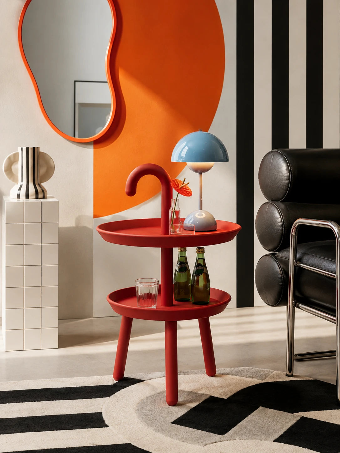 Umbrella-Hook Two-Tier Side Table