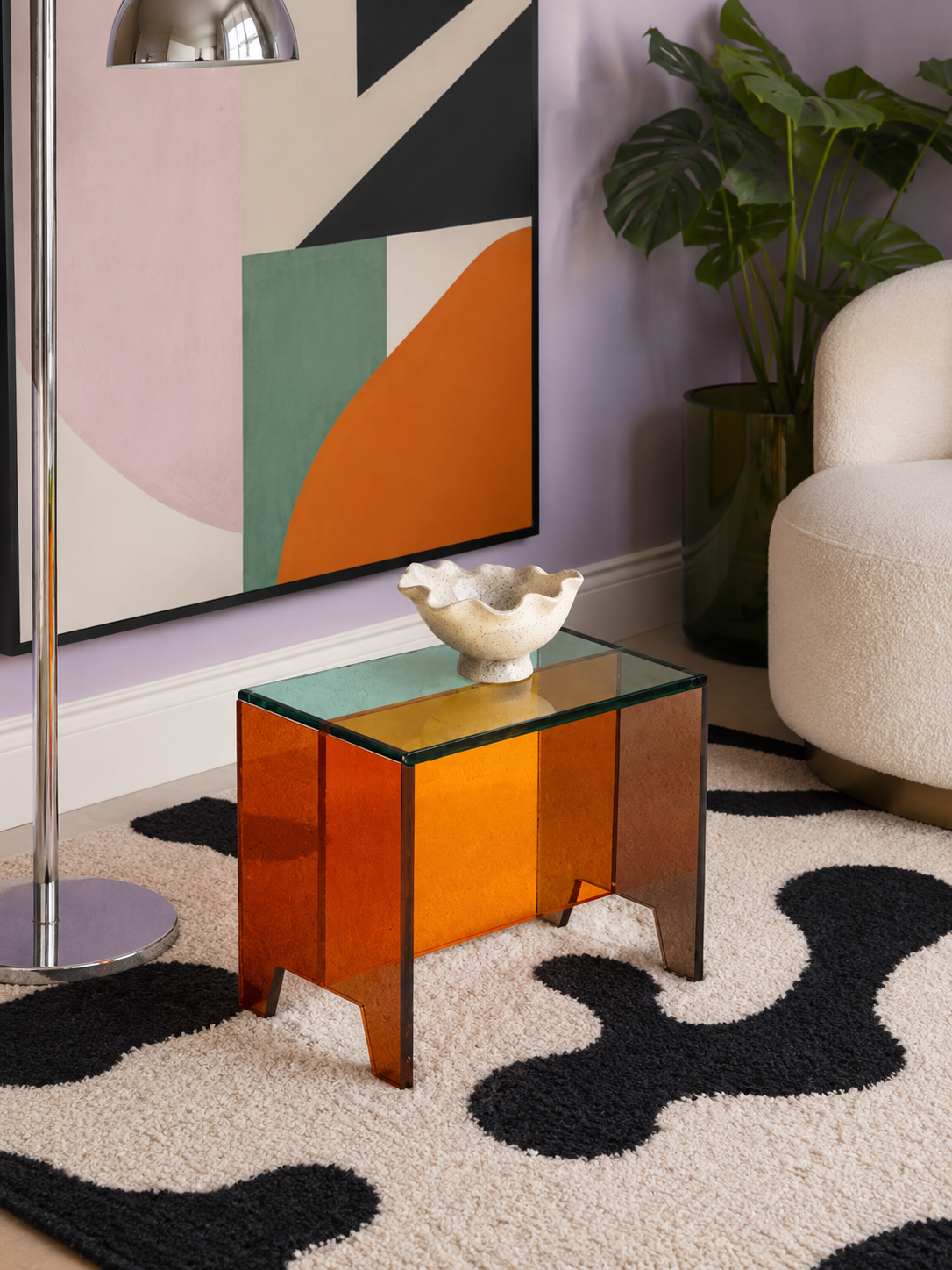 Color-Block Acrylic Mini Stool