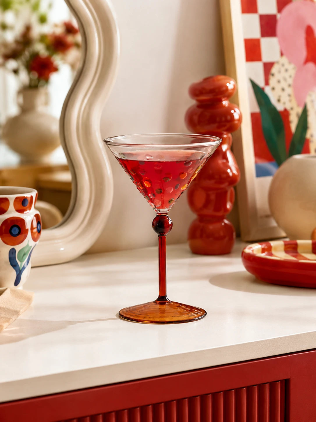 Polka Dot Martini Glass