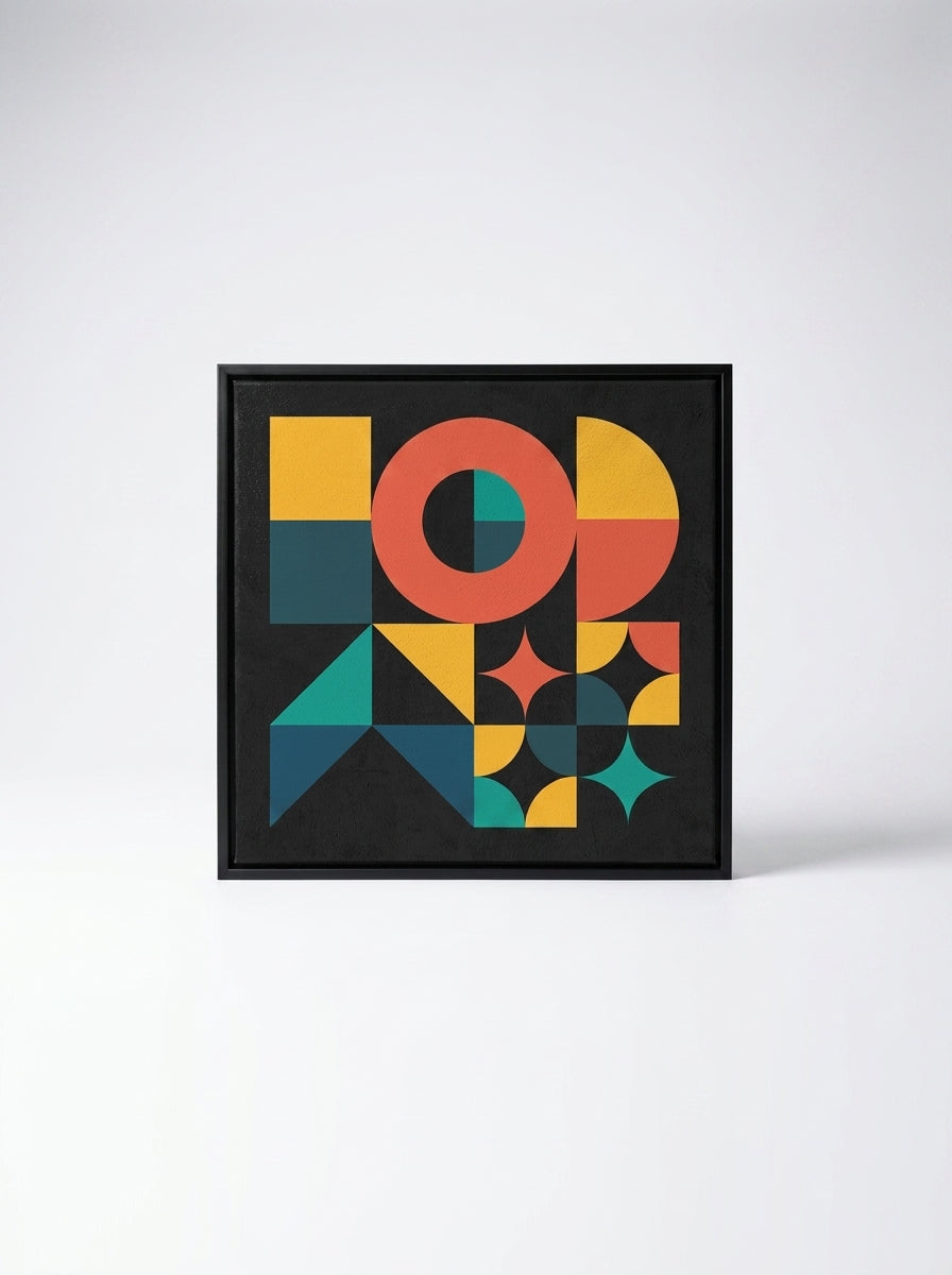 Geometric Abstract Canvas Mural – Unframed Modern Wall Art