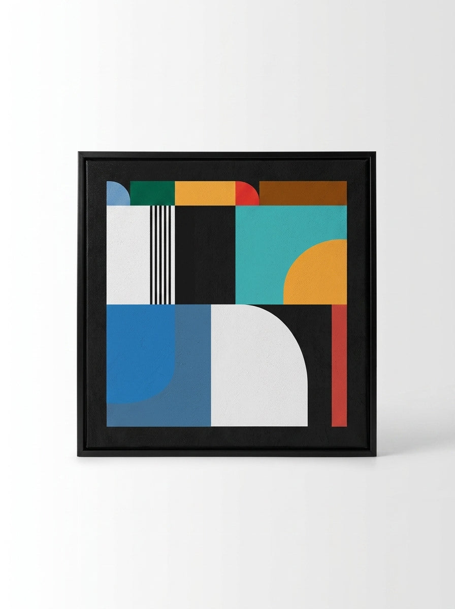 Geometric Abstract Canvas Mural – Unframed Modern Wall Art