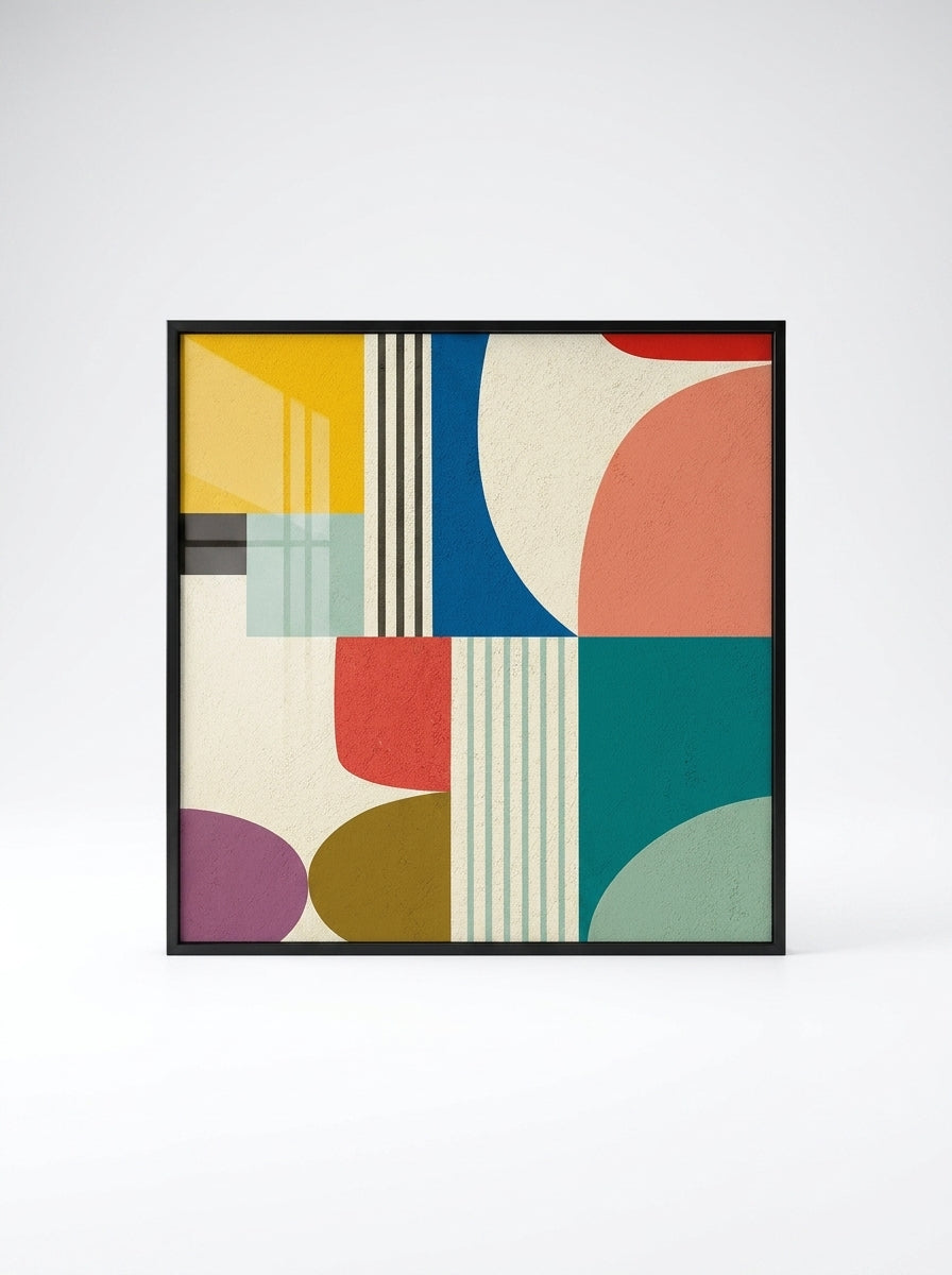 Geometric Abstract Canvas Mural – Unframed Modern Wall Art