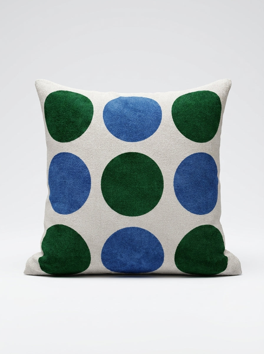 French Green Bauhaus-Style Sofa Pillow – Moran Velvet Decorative Cushion