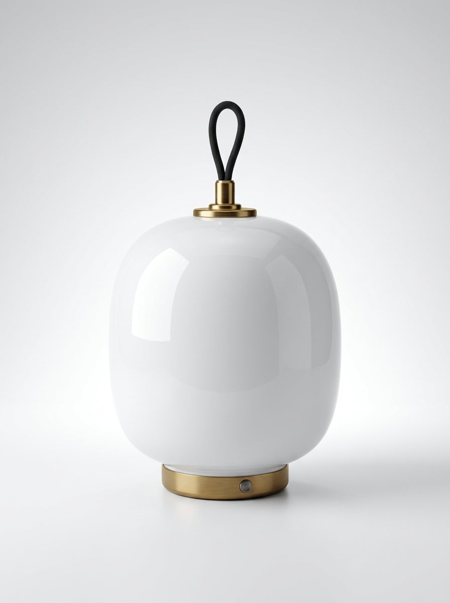 Bauhaus-Inspired Glass Table Lamp – Danish Minimalist Ambient Light