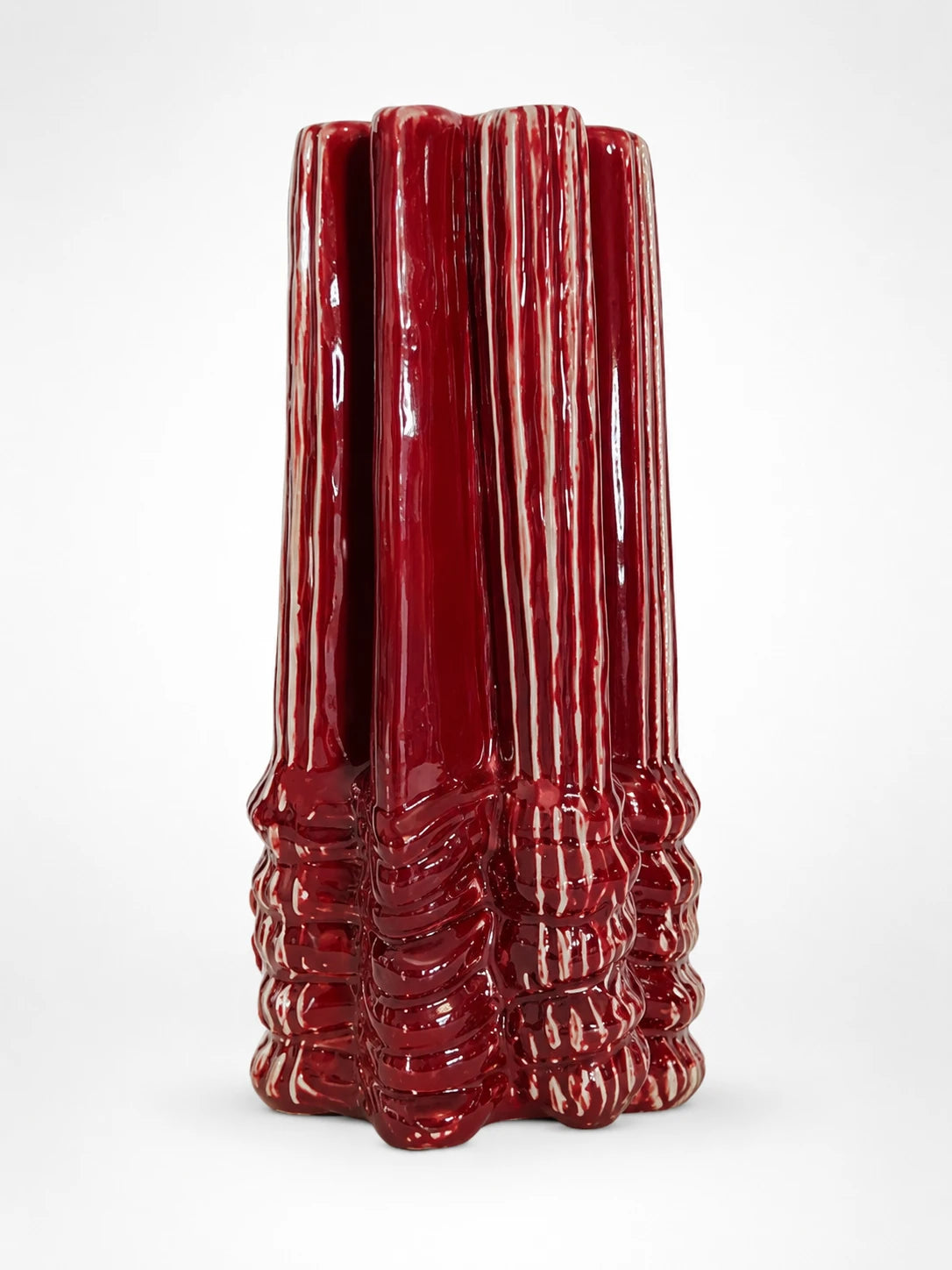 Amber Glass Geometric Ring Vase — Dopamine Decor Sculptural Statement