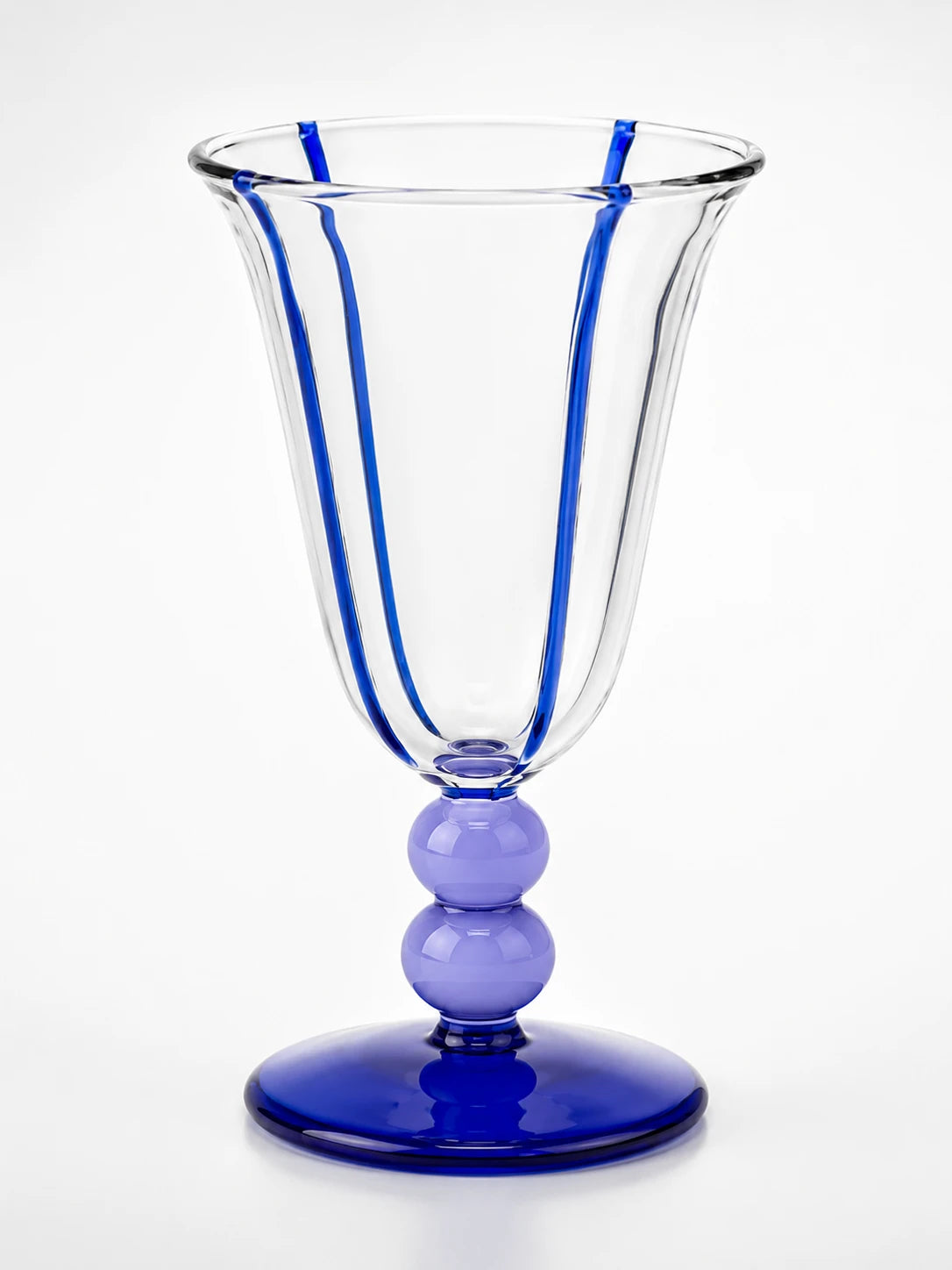 Retro Striped Glass Goblet