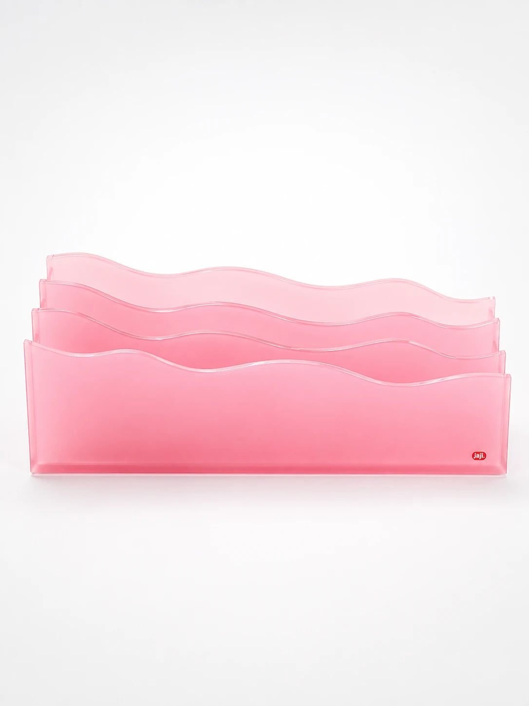 jelly pink wave acrylic desktop organizer with layered rippled translucent panels