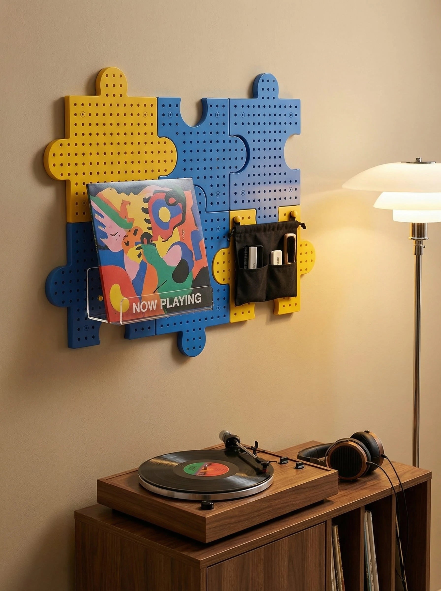 Modular Pegboard Wall Organizer — Drill-Free Adhesive Mounting