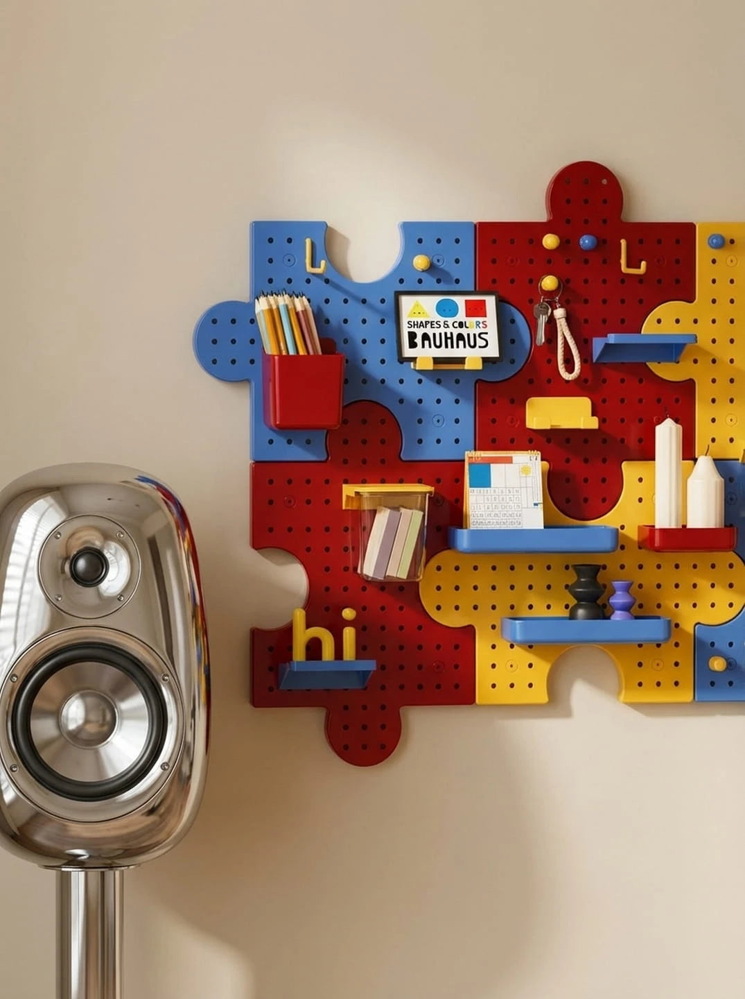 Modular Pegboard Wall Organizer — Drill-Free Adhesive Mounting