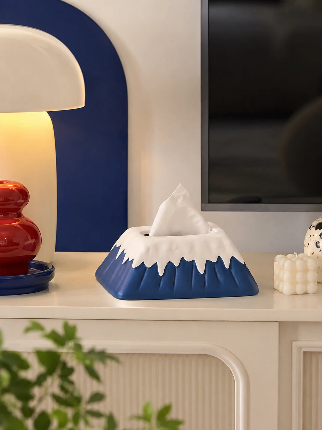 Snow Mountain Ceramic Tissue Box Cover