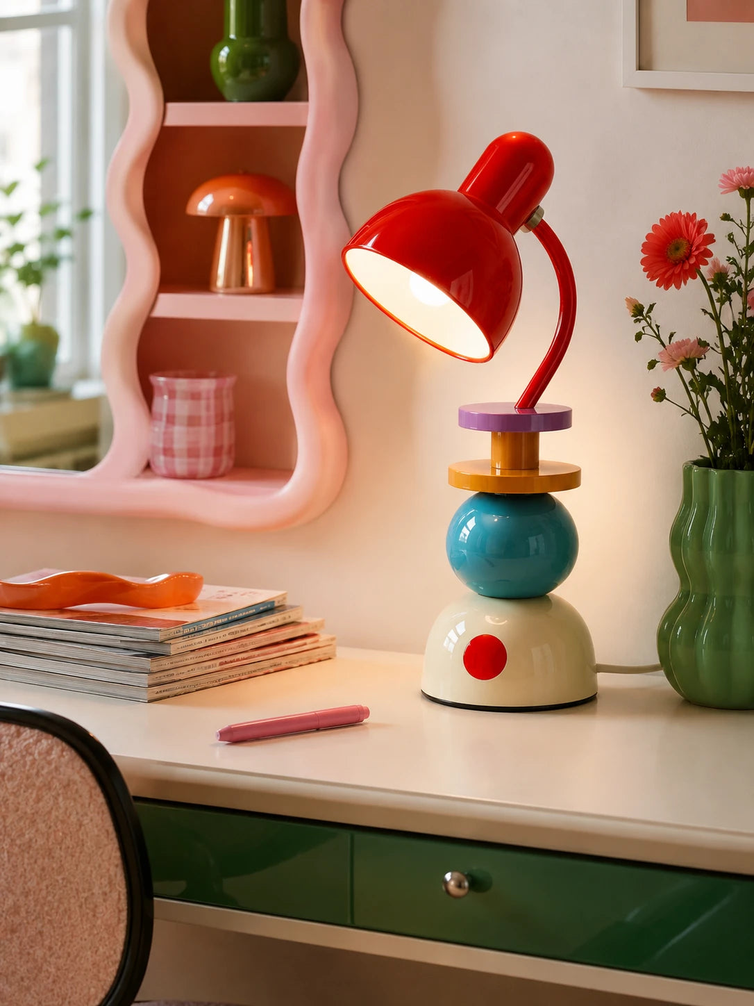 Stacked Orb Memphis Table Lamp