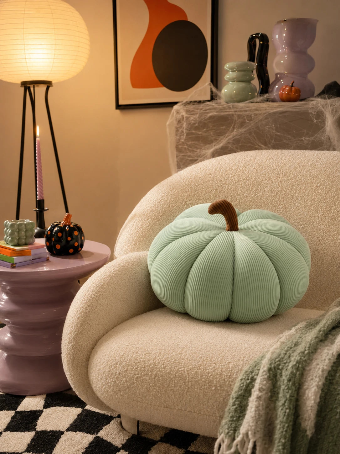 Nordic Pumpkin Plush Throw Pillow