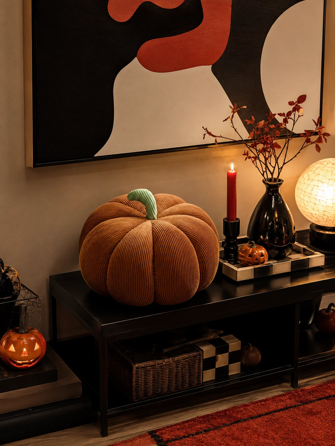 Nordic Pumpkin Plush Throw Pillow