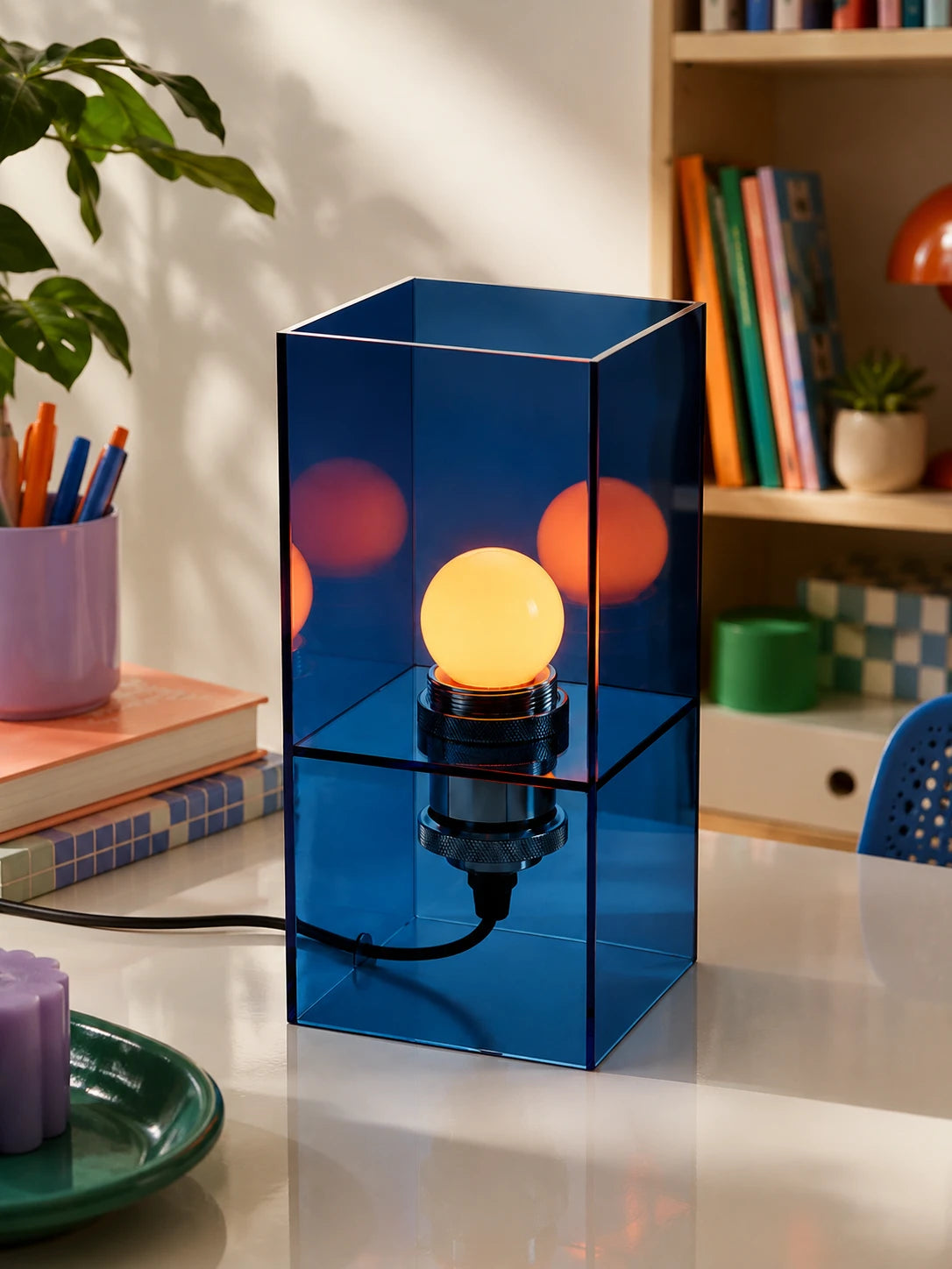 Sunrise Blue Acrylic Cube Lamp