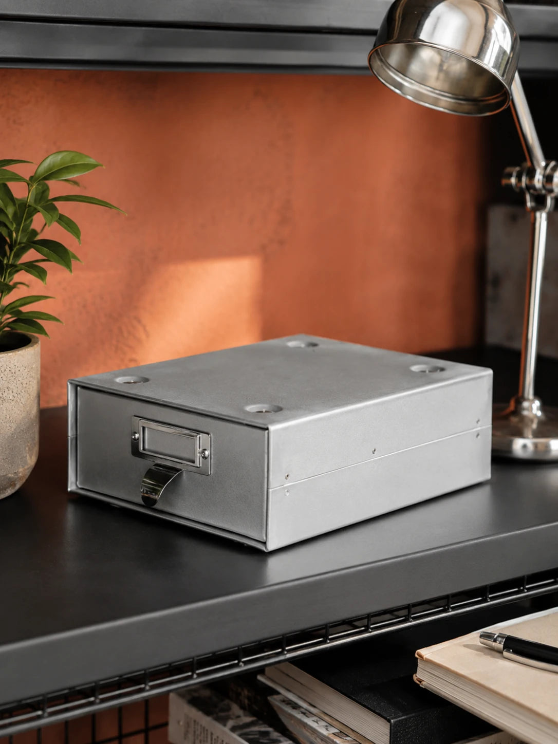 Industrial Metal Desktop Storage Drawer