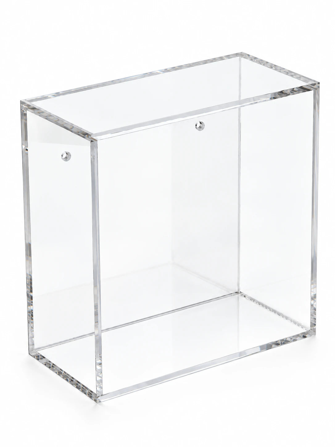 clear acrylic wall-mounted display box, studio view