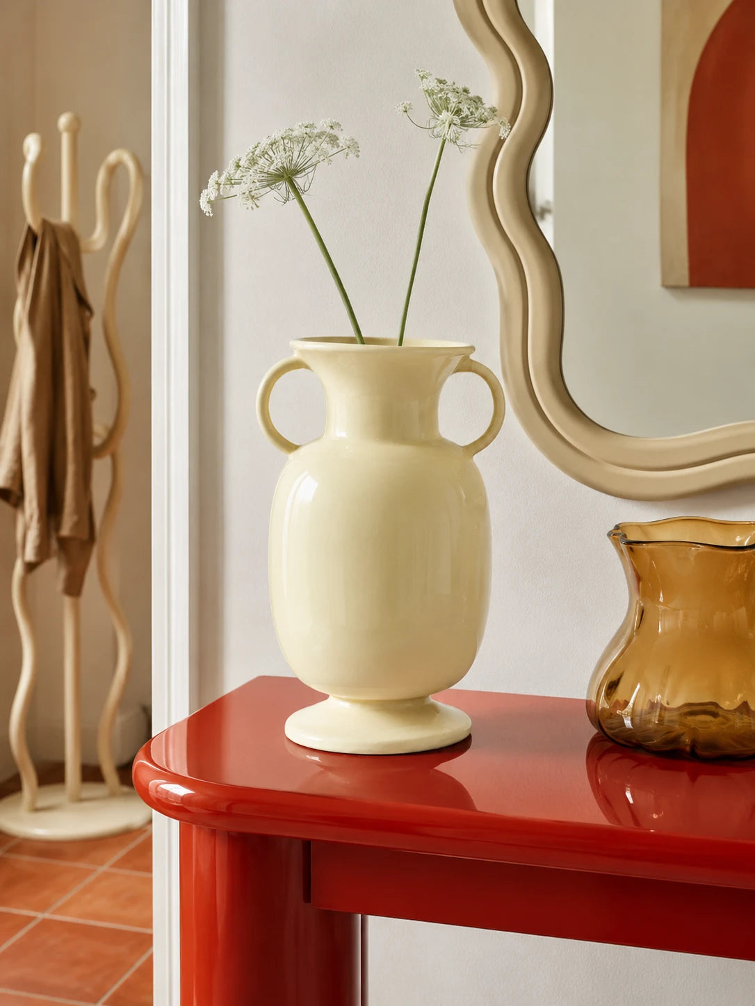 Modern Glazed Ceramic Vase: Sculptural High-Gloss Accent Piece