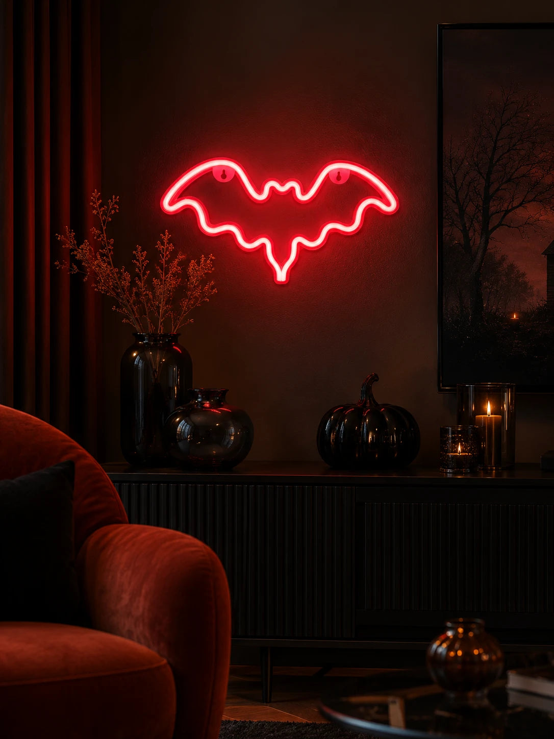 Halloween Bat Neon Wall Light