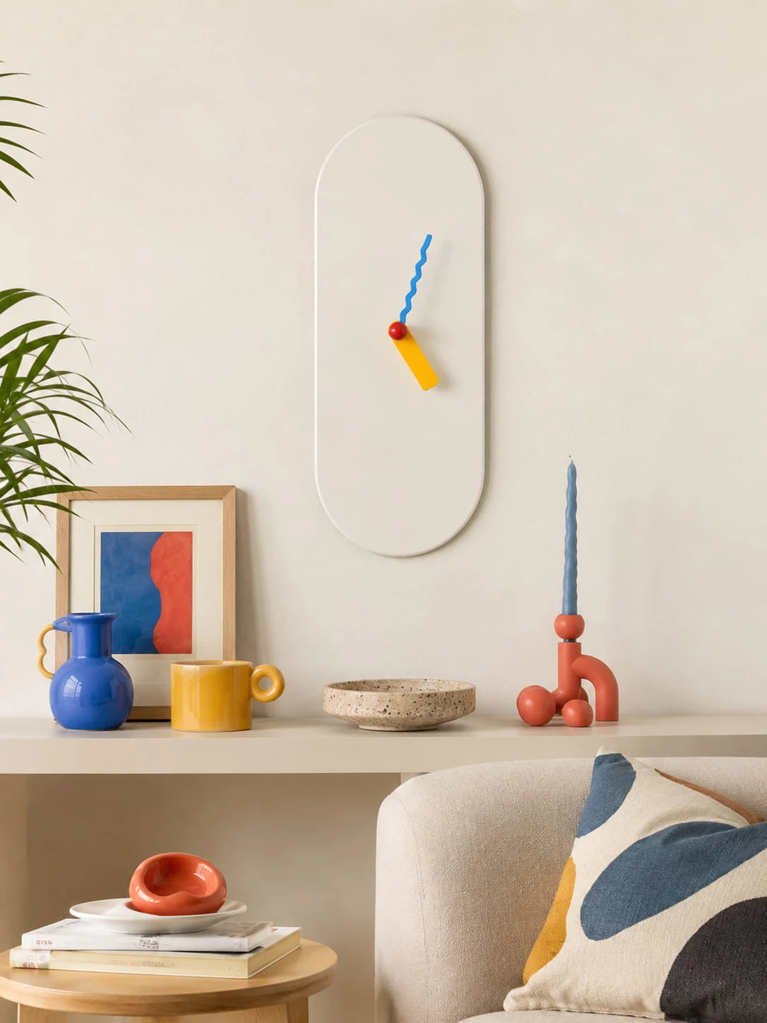 Silent Cream Puffy Wall Clock