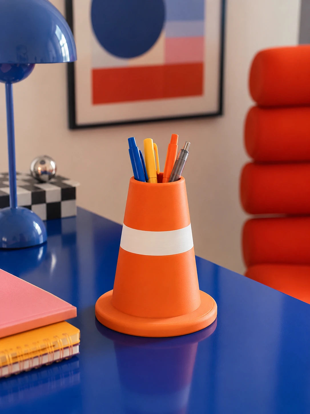 Traffic Barrier Pen Holder & Desk Organizer