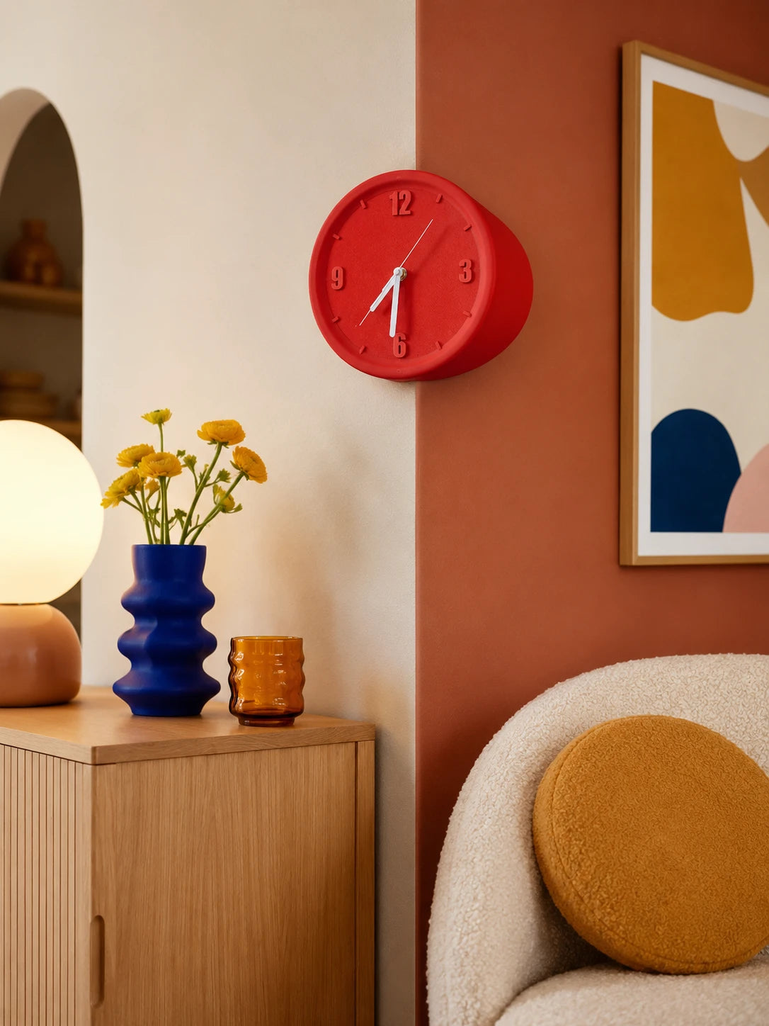 3D Geometric Corner Wall Clock