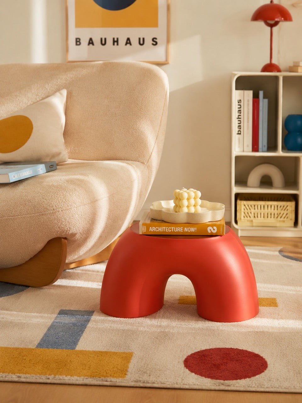 Rainbow Ringlike Children's Stool – Playful Dopamine Decor Footstool