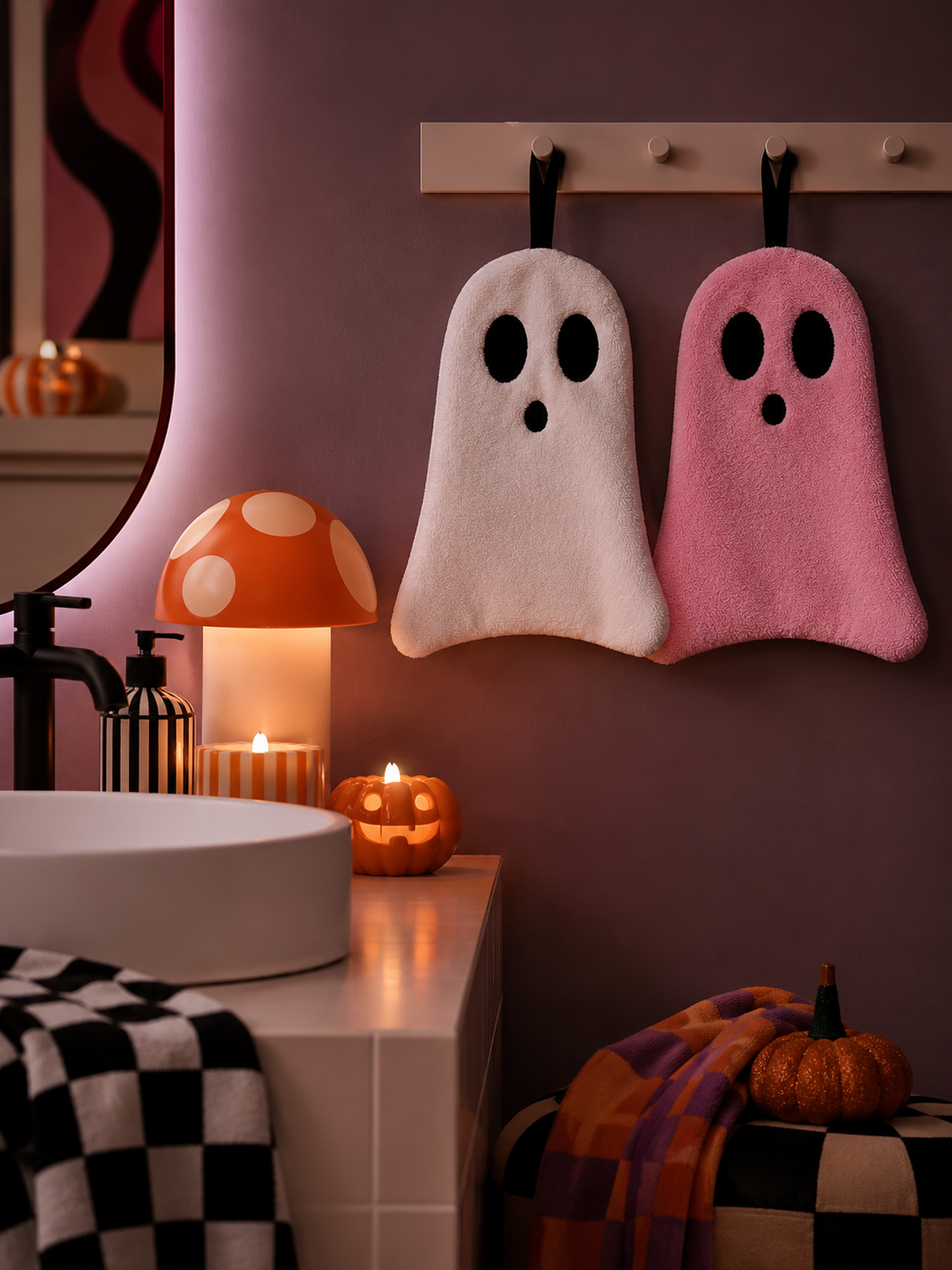 Cute Ghost Halloween Hand Towel