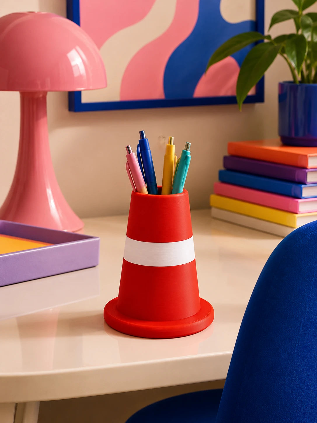 Traffic Barrier Pen Holder & Desk Organizer