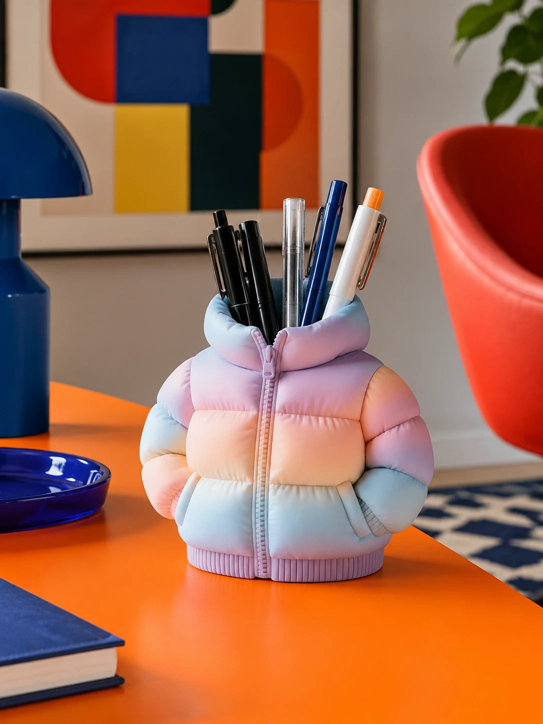 Puffer Jacket Pastel Pen Holder