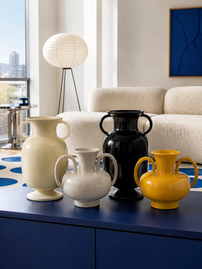 Modern Glazed Ceramic Vase: Sculptural High-Gloss Accent Piece