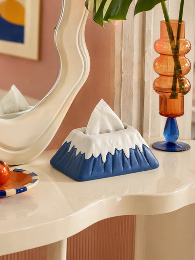 Snow Mountain Ceramic Tissue Box Cover