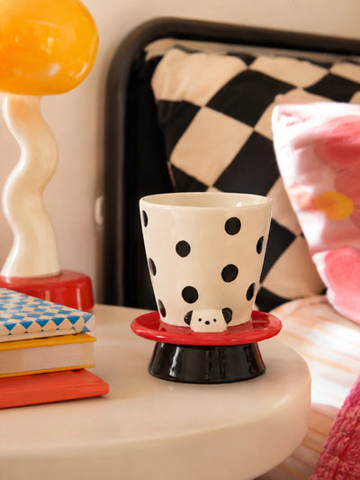 Peeking Puppy Ceramic Goblet
