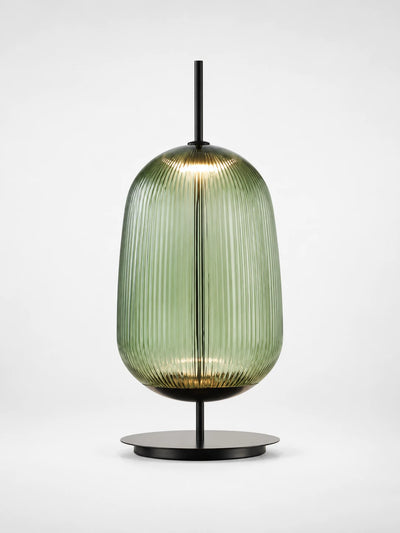 Nordic Ribbed Glass Table Lamp — Dopamine Decor Mood Lighting