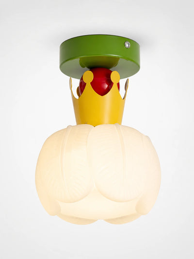 Fluted Glass Color-Block Ceiling Light