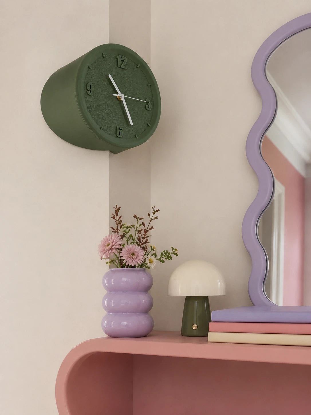 3D Geometric Corner Wall Clock
