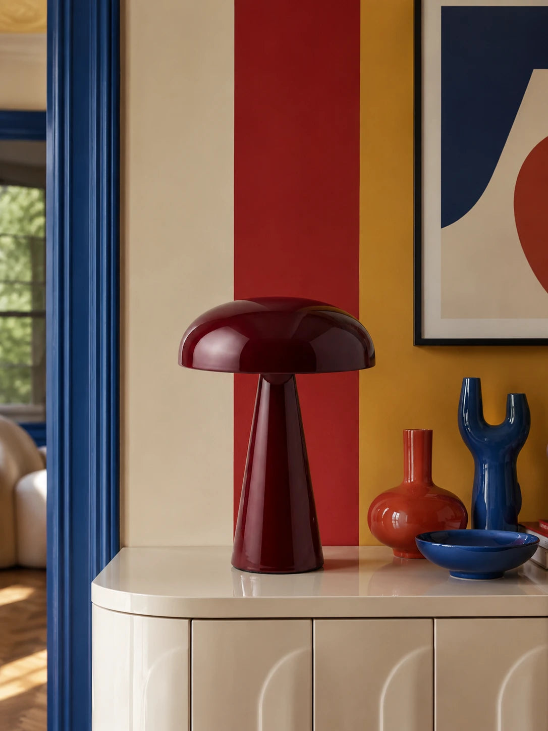 Ceramic Mushroom-Inspired LED Desk Lamp — Adjustable Warm Lighting