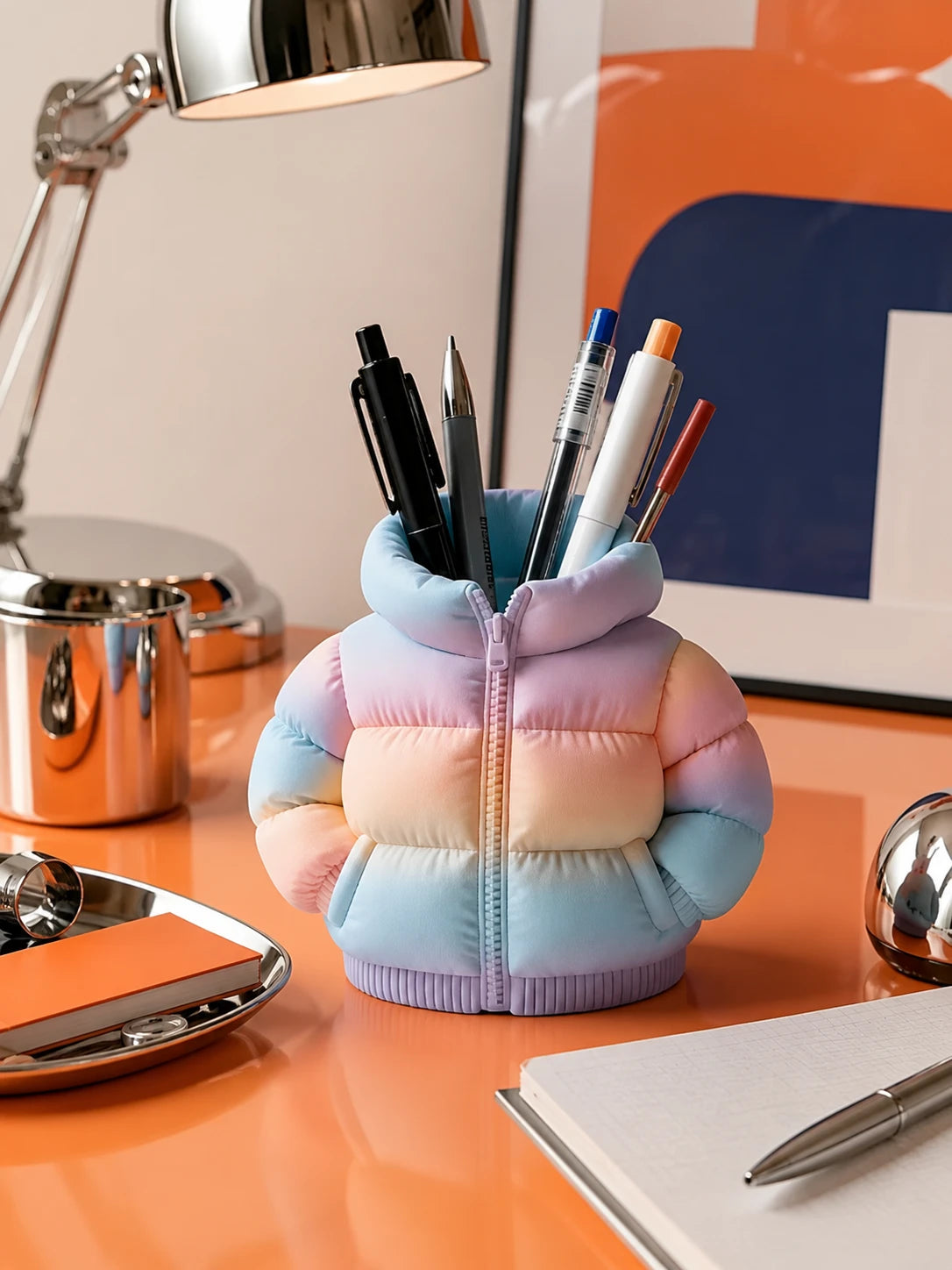 Puffer Jacket Pastel Pen Holder